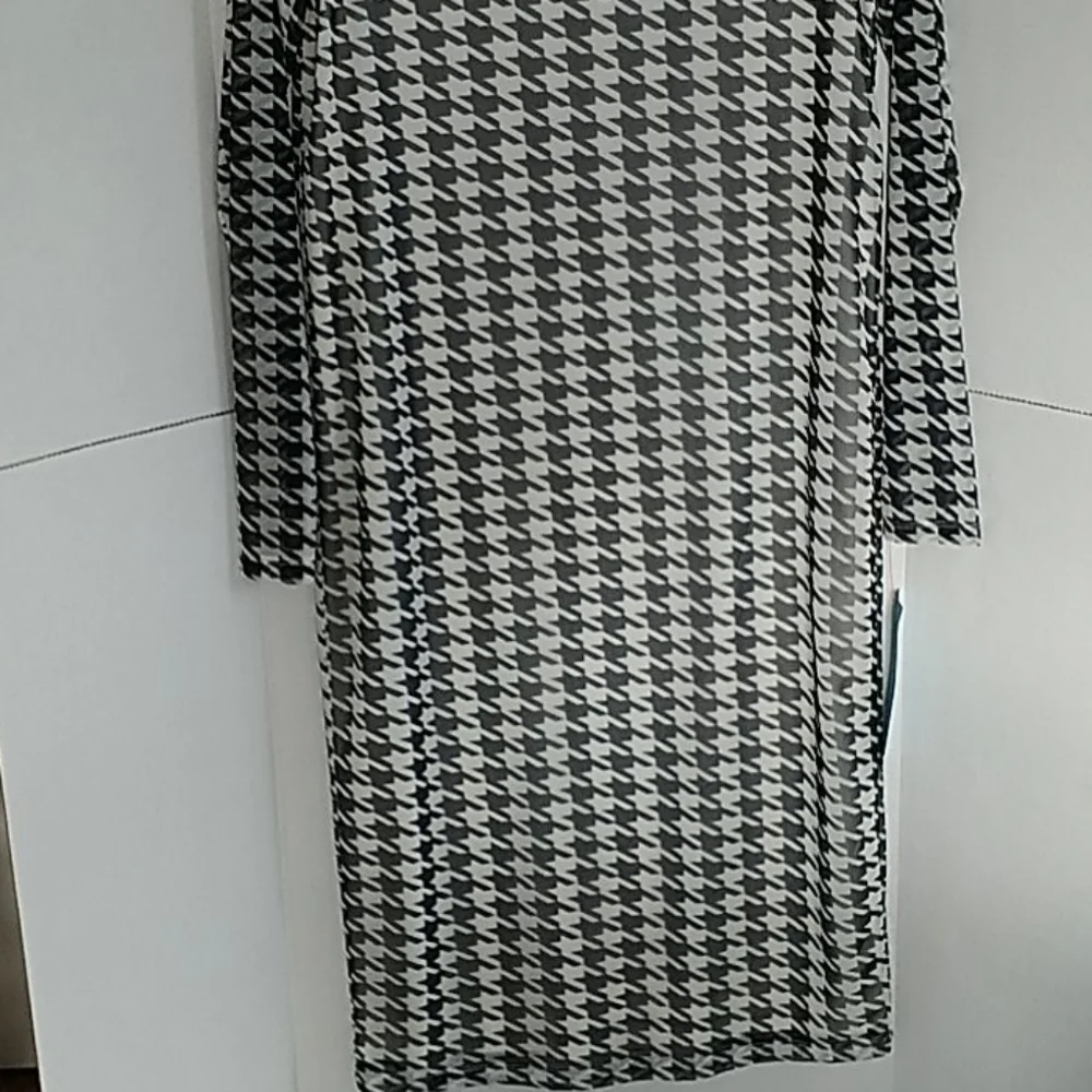 Rhino & Pelle, Black/White Mesh Dress, Sz M - Picture 2 of 12